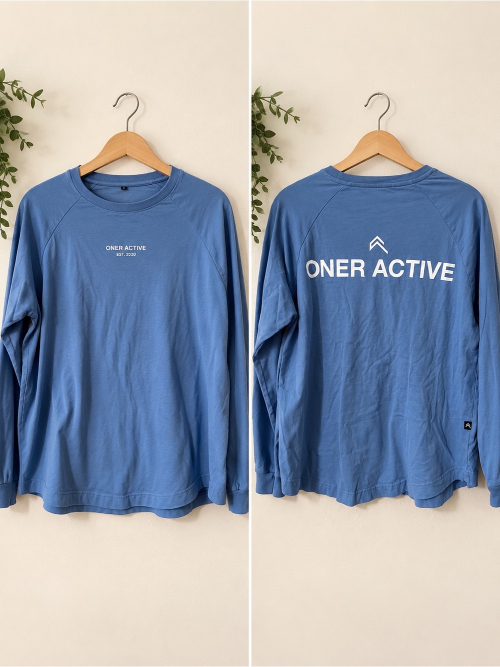 Oner Active Long-Sleeve Crewneck Shirt - Sky Blue with White Logo x